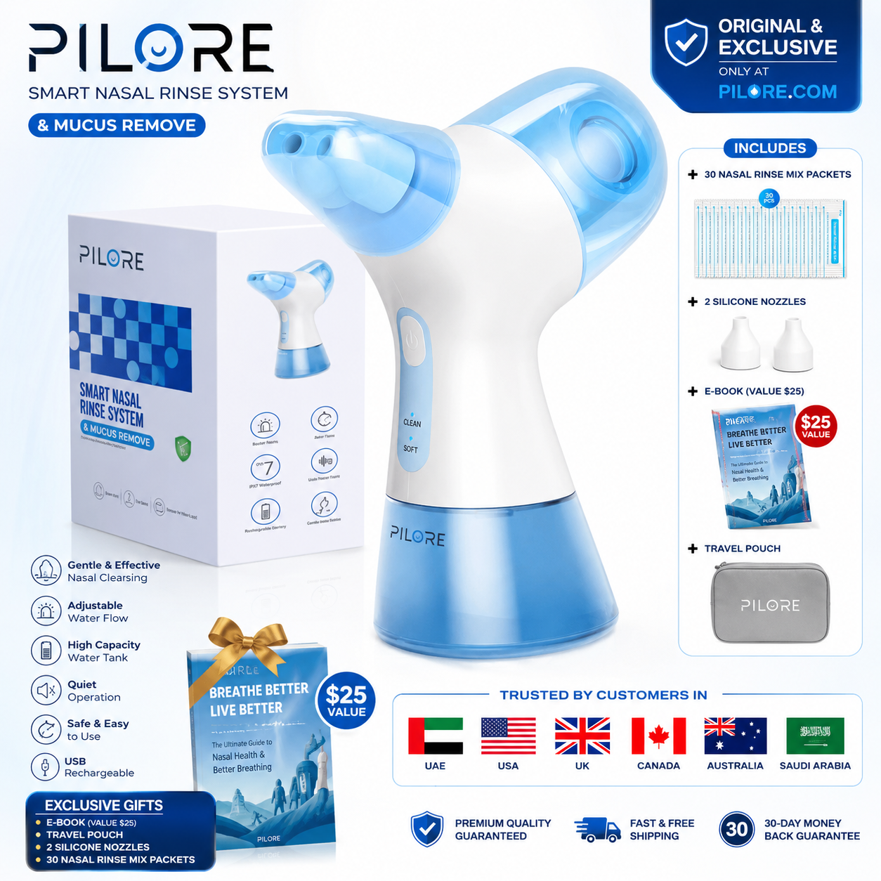 Pilore™ Smart Nasal Rinse System