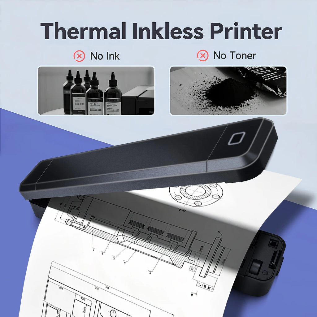 Mini A4 Thermal Printer Bluetooth