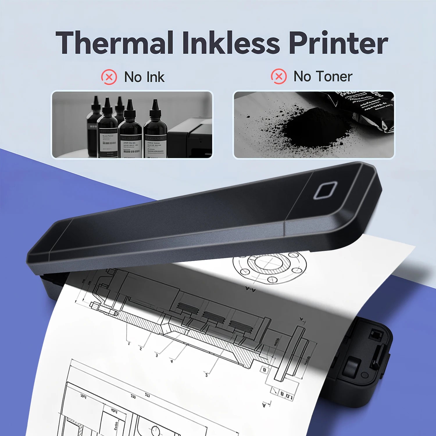 Mini A4 Thermal Printer Bluetooth