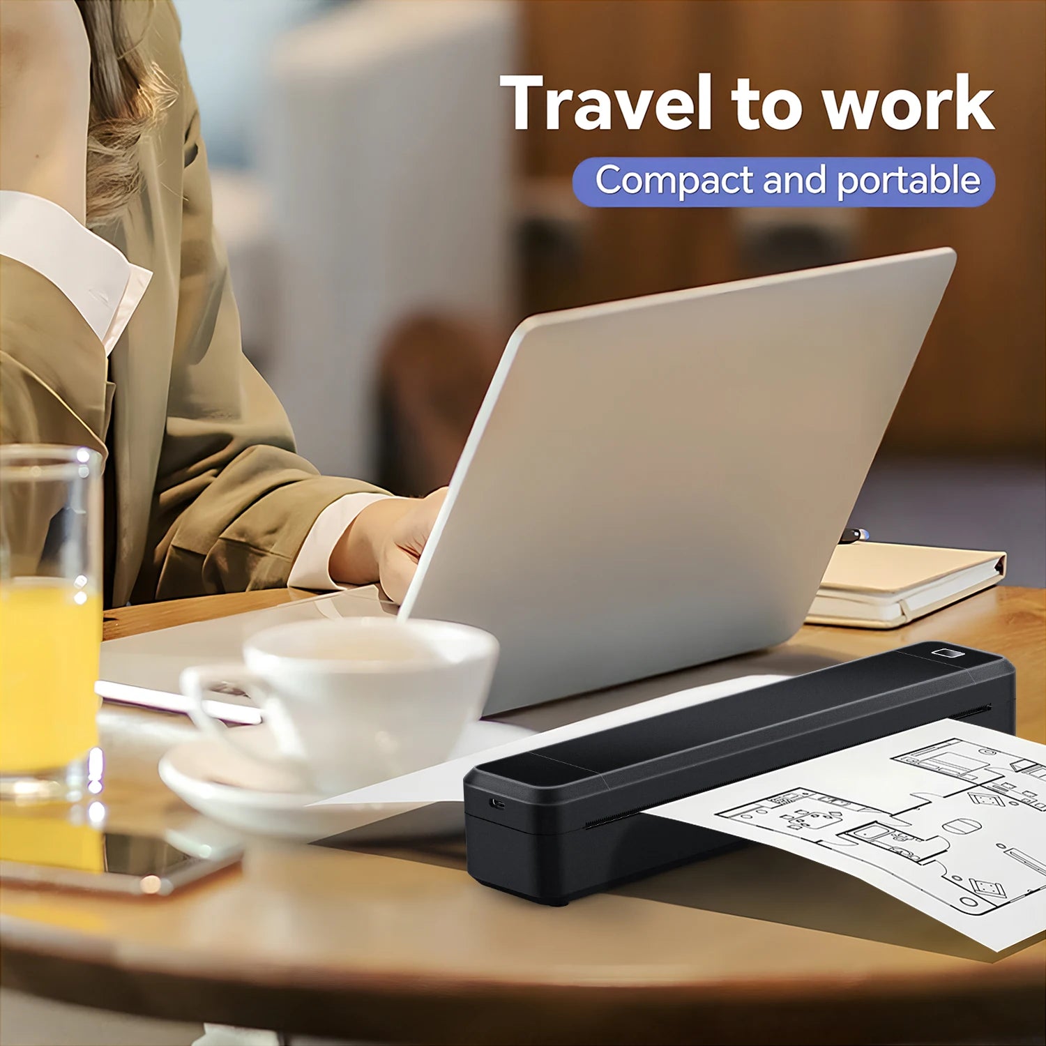 Mini A4 Thermal Printer Bluetooth
