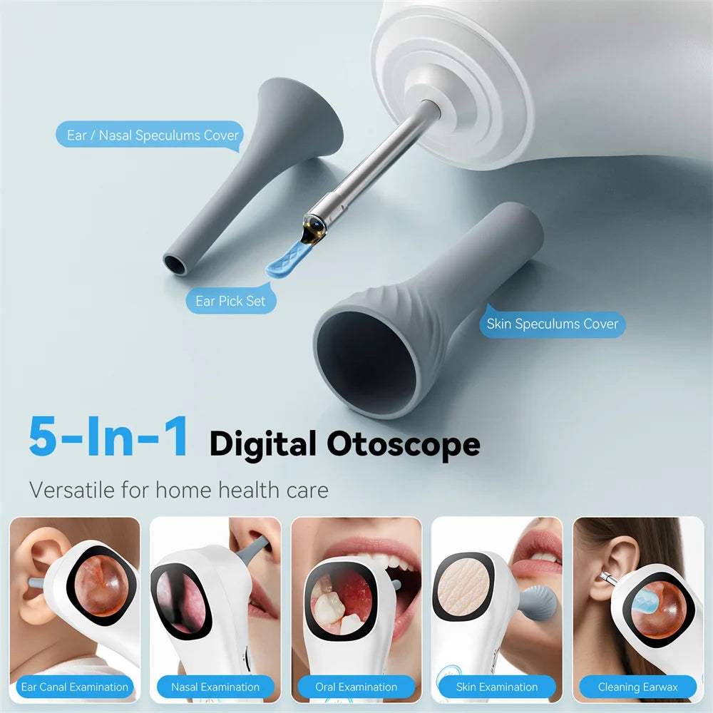 5-in-1 Smart Detector with Screen 1080P HD Ear Camera